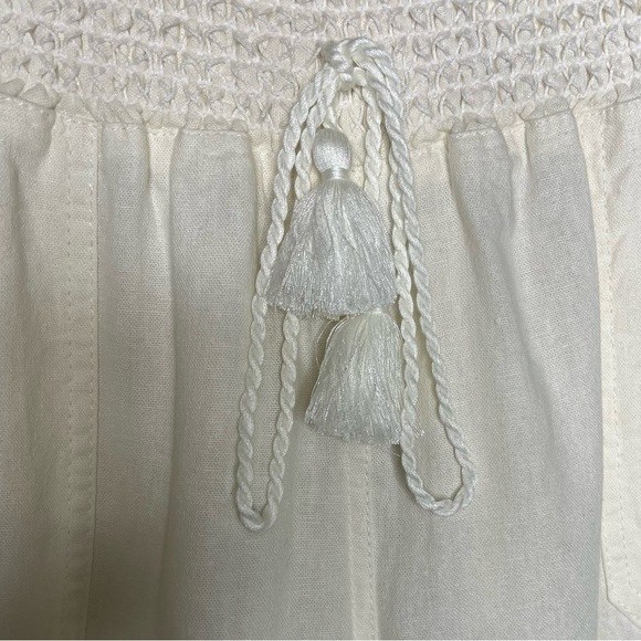 Westbound Womens Linen Blend Pull On Capri Pant White Ivory Elastic Waist Petite - Picture 6 of 12